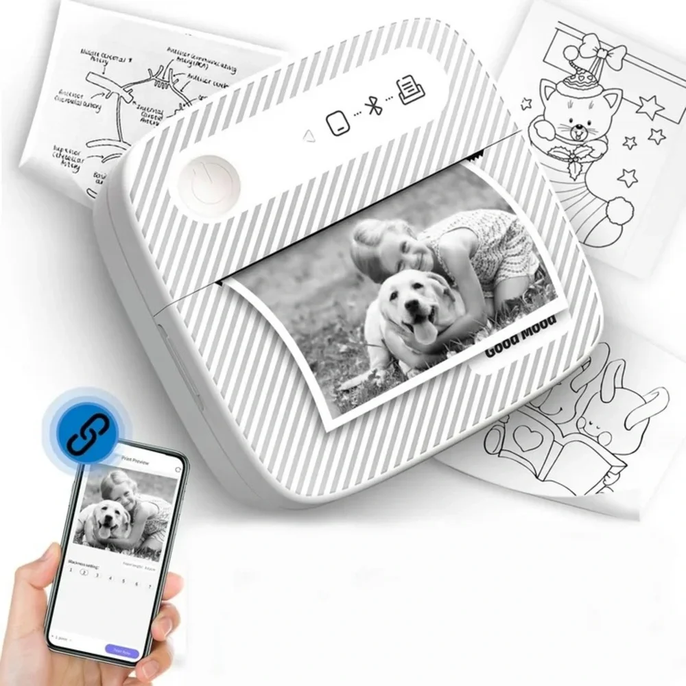 Portable White Thermal Label Printer for Cell Phones & Accessories